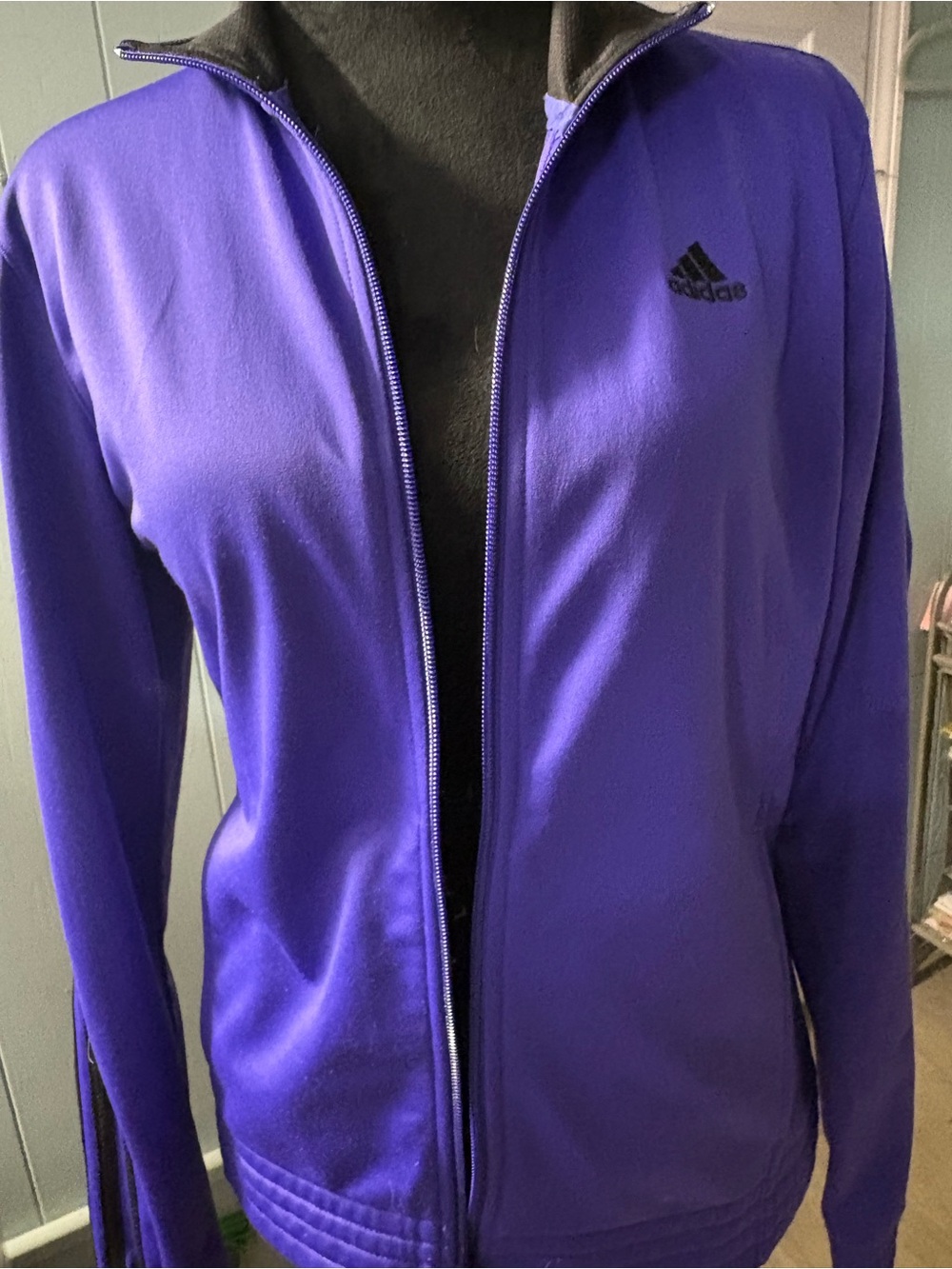 adidas Purple Full-Zip Varsity Jacket